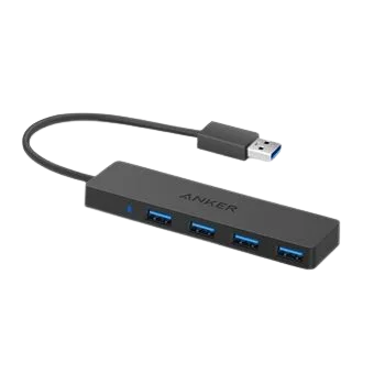 Anker - Ultradunne USB 3.0-hub met 4 poorten, 5 Gb/s