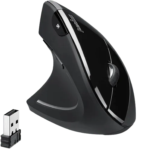 Perixx - Perimice-713L Ergonomic Vertical Mouse - Wireless - 6 Buttons