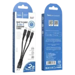 Hoco - Câble de charge X47 Harbor 3 en 1 - Lightning | Micro-USB | Type-C - 25 cm