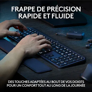 Logitech - Teclado AZERTY - MX Keys S - Teclado sem fios com retroiluminação - Grafite – Image 4