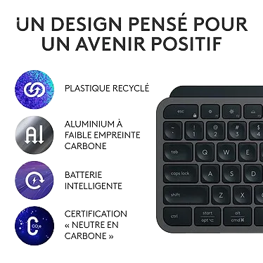 Logitech - Teclado AZERTY - MX Keys S - Teclado sem fios com retroiluminação - Grafite – Image 5