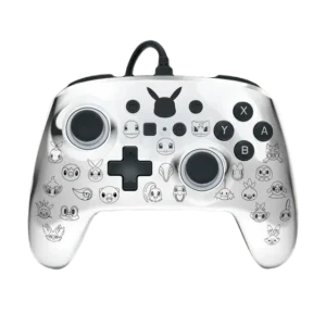 PowerA - Manette Filaire Améliorée pour Nintendo Switch – Pikachu Noir & Argent