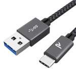 Rampow - Câble USB-C 3.0 - Nylon Tressé - Gris Sidéral