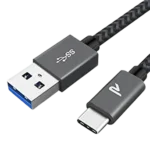 Rampow - Câble USB-C 3.0 - Nylon Tressé - Gris Sidéral