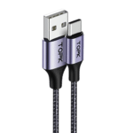 Topk - Câble USB à USB-C 3.0 - Nylon Tressé - Gris