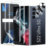 LϟK – Samsung Galaxy S22 Ultra – 2er-Set aus gehärtetem Glas + kratzfester Glasschutz für die Rückkamera – (HD und blasenfrei)