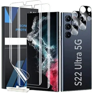 LϟK - Samsung Galaxy S22 Ultra - Lot de 2 Films en verre trempé + Caméra arrière protecteur en verre Anti-rayure - (HD et Sans Bulles)