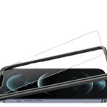 LϟK - iPhone 12 / 12 Pro - Lot de 4 Verre trempé 9H + Cadre d'Installation - Anti-rayures - (HD et Sans Bulles)