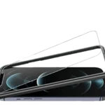 LϟK - iPhone 12 / 12 Pro - Lot de 4 Verre trempé 9H + Cadre d'Installation - Anti-rayures - (HD et Sans Bulles)
