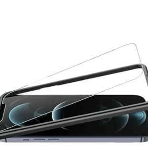 LϟK - iPhone 12 / 12 Pro - Lot de 4 Verre trempé 9H + Cadre d'Installation - Anti-rayures - (HD et Sans Bulles)