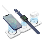 Choetech – Faltbare Ladestation – Induktion 3-in-1 MagSafe – iPhone, AirPods, Watch – Weiß