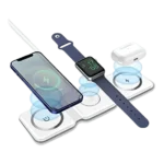Choetech - Station de recharge pliable - Induction 3-1 MagSafe - iPhone, Airpods, Watch - Blanc