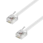 deleyCON - Câble Téléphonique RJ11 1m - Fax, Modem, Routeur, DSL, VDSL, ISDN, Internet - Robuste, Flexible