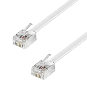 deleyCON - Câble Téléphonique RJ11 1m - Fax, Modem, Routeur, DSL, VDSL, ISDN, Internet - Robuste, Flexible