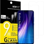 NEW’C – Lot de 2 verre trempé – Xiaomi Redmi Note 8, Note 8 2021, Mi 9 Lite – Anti Rayures – Ultra Résistant 9H