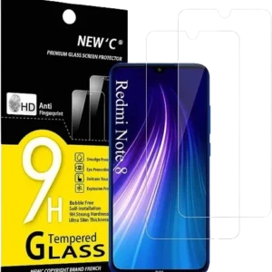 NEW’C – Lot de 2 verre trempé – Xiaomi Redmi Note 8, Note 8 2021, Mi 9 Lite – Anti Rayures – Ultra Résistant 9H