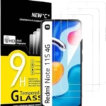 NEW’C – Conjunto de 3 vidros temperados – Xiaomi Redmi Note 11 4G, 11S 4G – Anti-riscos – Ultra-resistente 9H