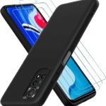 Jilicsan - Coque Souple en silicone compatible - Xiaomi Redmi Note 11 4G, Note 11S 4G + 3 Verres trempé
