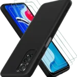 Jilicsan - Coque Souple en silicone compatible - Xiaomi Redmi Note 11 4G, Note 11S 4G + 3 Verres trempé