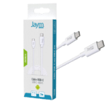 Jaym® - Câble de charge - Synchro power delivery - USB-C vers USB-C - 2m - Blanc