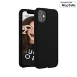 Jaym® - Apple iPhone 15 Plus - Coque premium silicone et microfibre - Compatible MagSafe - Noir