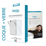 Jaym® - Apple iPhone 15 Pro MAX - Pack intégral coque souple + verre trempe 9H 2.5D