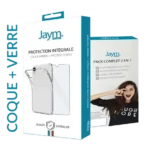 Jaym® - Apple iPhone 15 Plus - Pack intégral coque souple + verre trempe 9H 2.5D