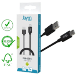 Jaym® - Câble de charge & synchro USB vers USB Type-C - Noir