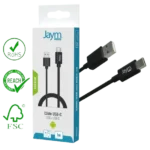 Jaym® - Câble de charge & synchro USB vers USB Type-C - Noir