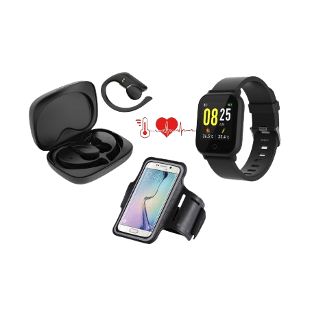 Pack sport essentiel - BLAUPUNKT - Brassard de sport + Ecouteurs + Montre connectée