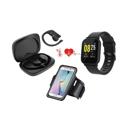 Pack sport essentiel - BLAUPUNKT - Brassard de sport + Ecouteurs + Montre connectée