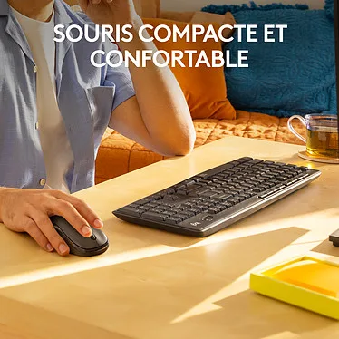 Logitech - Ensemble sans fil souris + clavier AZERTY - MK295 - Gris – Image 4