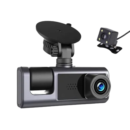 Cámara de salpicadero HD para coche - 3 cámaras: delantera, interior y trasera - Micrófono y altavoz integrados – Image 6