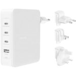 Belkin - Chargeur secteur ultra-rapide GAN USB-C 140w PD et PPS | 3 USB-C (140w max) + 1 USB-A (12w max) - Blanc