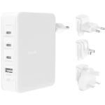 Belkin - Chargeur secteur ultra-rapide GAN USB-C 140w PD et PPS | 3 USB-C (140w max) + 1 USB-A (12w max) - Blanc