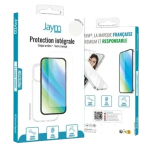 Jaym® – Apple iPhone 16 Pro MAX – Pack intégral coque souple + verre trempe 9H 2.5D