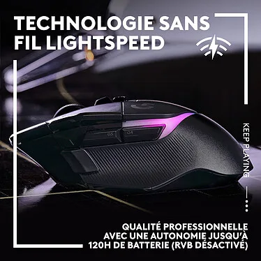 Logitech G - G502X Plus Noir - Souris sans fil – Image 3