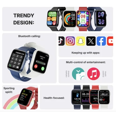 Smartwatch IGO Watch 3 Partel - Assistente vocale - Frequenza cardiaca - IP67 – Bluetooth 5.3 - Bianco – Image 6