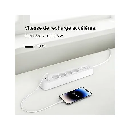 Prise parafoudre 4 prises + 1 USB-A + 1 USB-C PD - Belkin – Image 4