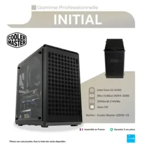 PC de Bureau INITIAL - Ordinateur professionnel compact - Processeur Intel Core i3-14100 - 8 Go RAM - 500 Go SSD