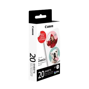 Pack d'autocollants ronds prédécoupés 33 mm Canon ZINK™ - 20 feuilles