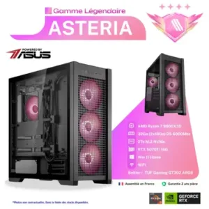 PC Gamer ASTERIA - Processeur AMD Ryzen 7-9800X3D - RTX 5070Ti 16Go - 2x16 Go RAM DDR5 - 2 To SSD NVMe