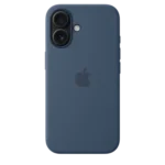Custodia in silicone con MagSafe - iPhone 16 – Denim + Pellicola in idrogel inclusa