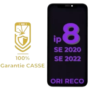 Ecran LCD iPhone 8 / SE 2020 / SE 2022 Original Reconditionné - Noir - Garantie 100% CASSE