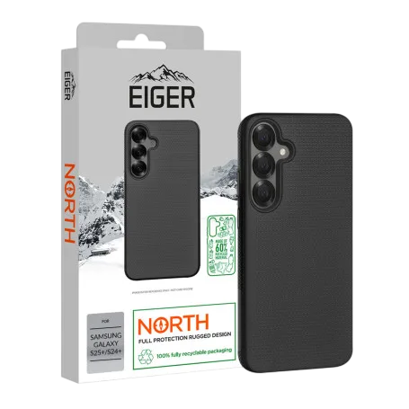 Eiger® - Samsung Galaxy S24+ / S25+ - Custodia rigida nera ultra-rinforzata in policarbonato