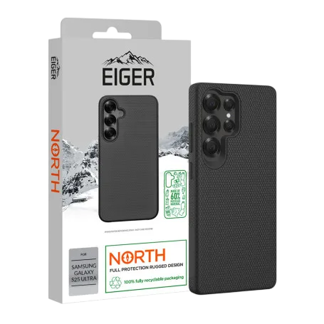 Eiger® - Samsung Galaxy S25 ULTRA - Custodia rigida nera ultra-rinforzata in policarbonato