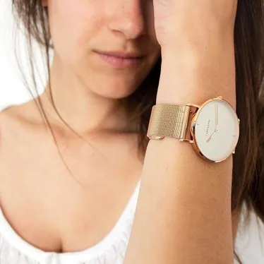IAMKAMU Aurora - Montre en acier inoxydable - Quartz GL20 - Blanc – Image 5