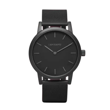 IAMKAMU Onyx - Montre en acier inoxydable - Quartz GL20 - Noir