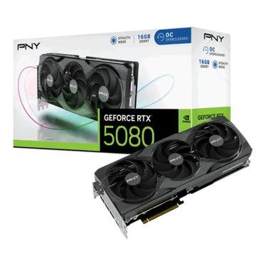 PNY GeForce RTX™ 5080 Overclocked Triple Fan GPU