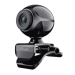 Trust Exis Webcam Noir/Argent – (BUR-17003) Caméra PC avec Micro Intégré